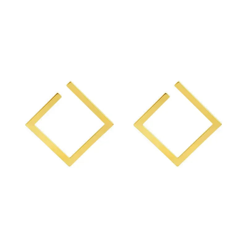 Retro Minimalist Square Geometric Stud Earrings