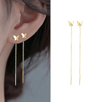 Multicolor Geometric Drop Earrings – Crystal & Copper