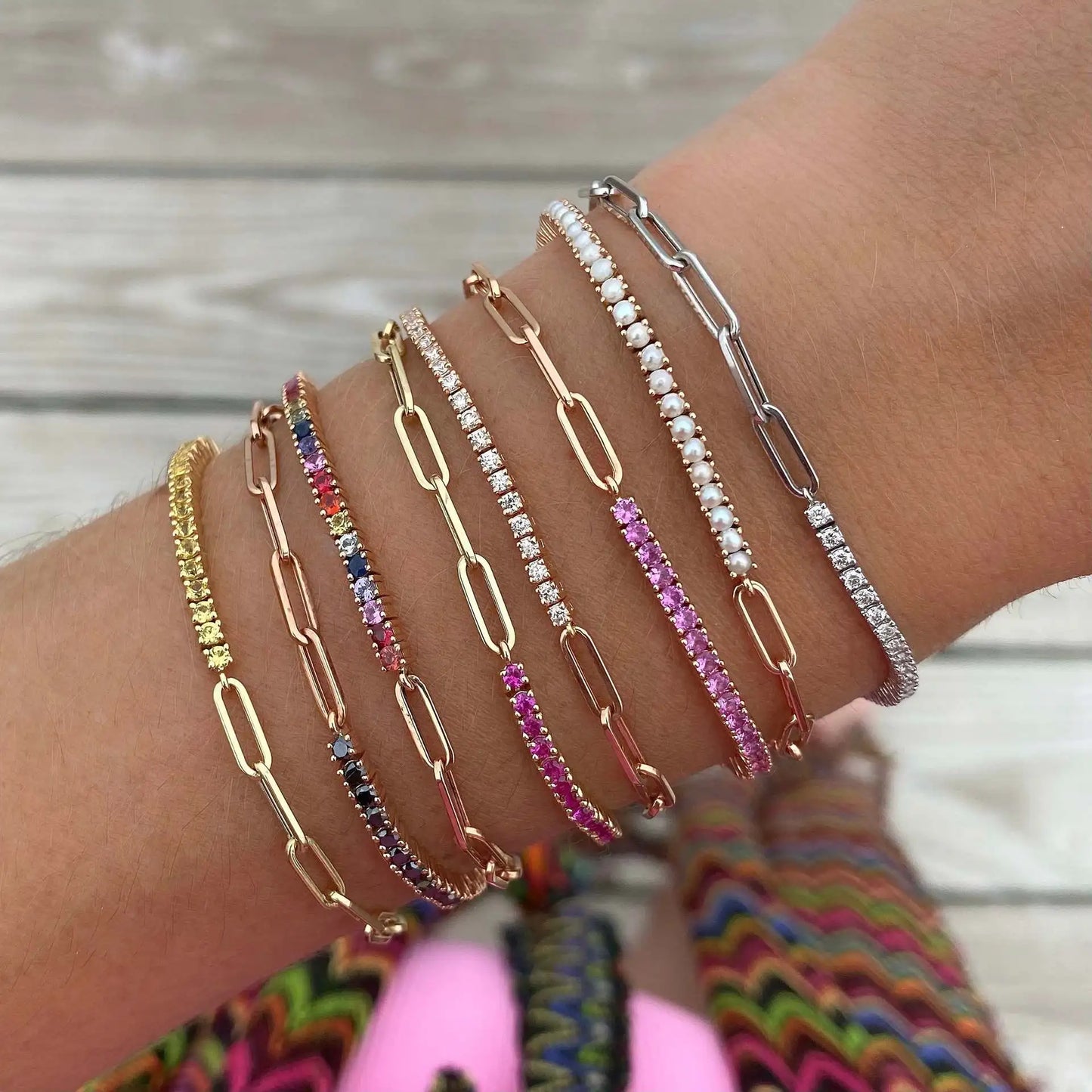 Luxury Cubic Zirconia Tennis Bracelet – Gold, Rose Gold & Silver