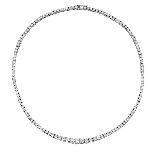 D-VVS1 Moissanite Tennis Necklace – 925 Sterling Silver