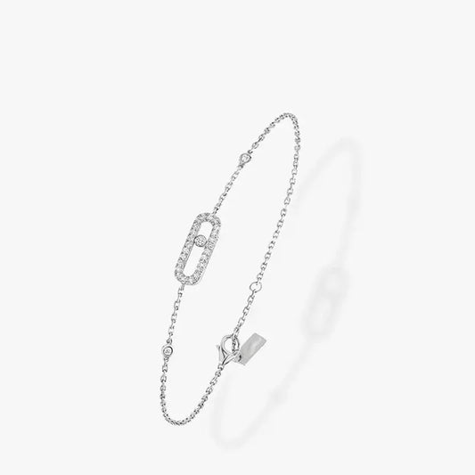 Silver Paper Clip Chain Bracelet – Adjustable Stainless Steel Jewelry