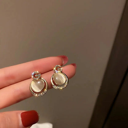 Bohemian Pearl & Rhinestone Stud Earrings