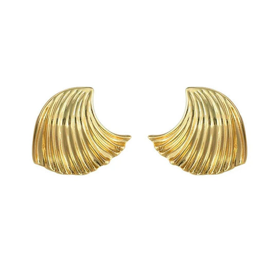 Eccentric Shaped Vintage Striped Stud Earrings
