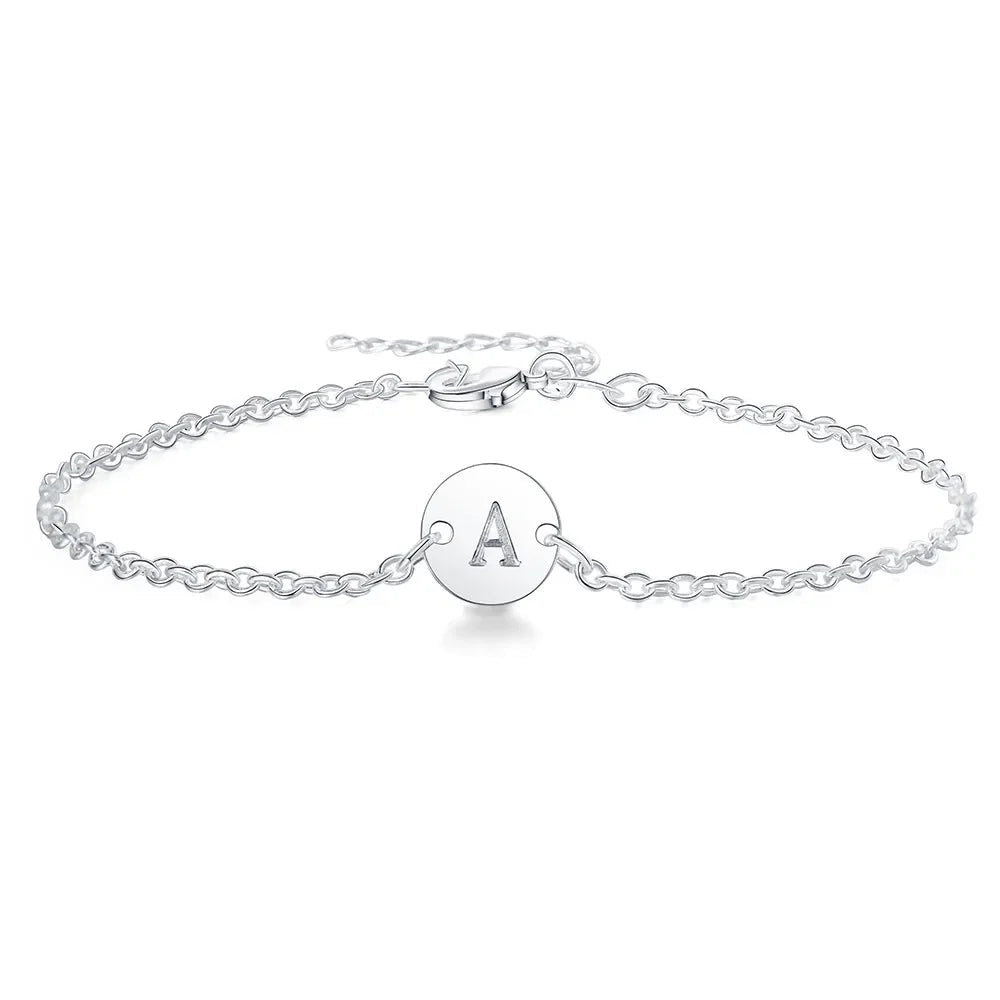 Initial Letter Chain Bracelet for Women