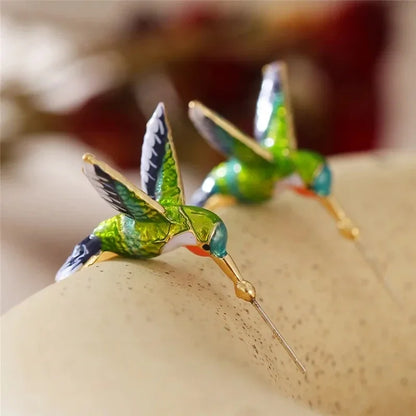 Cute Minimalist Hummingbird Stud Earrings