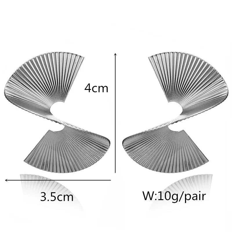 Eccentric Multi-Shaped Metal Dangle Earrings