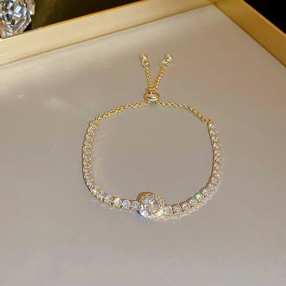 Luxury Cubic Zirconia Tennis Bracelet – Gold, Rose Gold & Silver