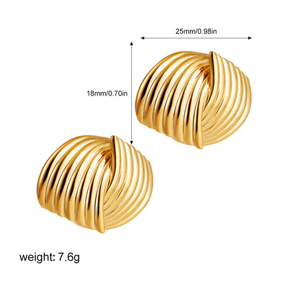 Retro Twist C-Hoop Earrings