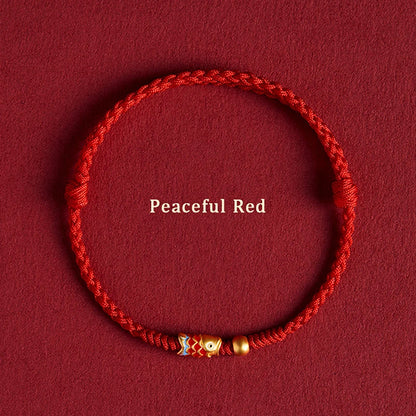 Handwoven Koi Fish Lucky Bracelet – Adjustable Braided Bangle