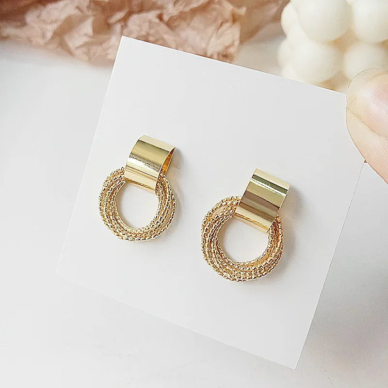 Twisted Mesh Gold Earrings