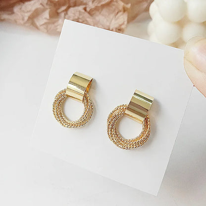 Twisted Mesh Gold Earrings