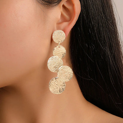 Eccentric Multi-Shaped Metal Dangle Earrings