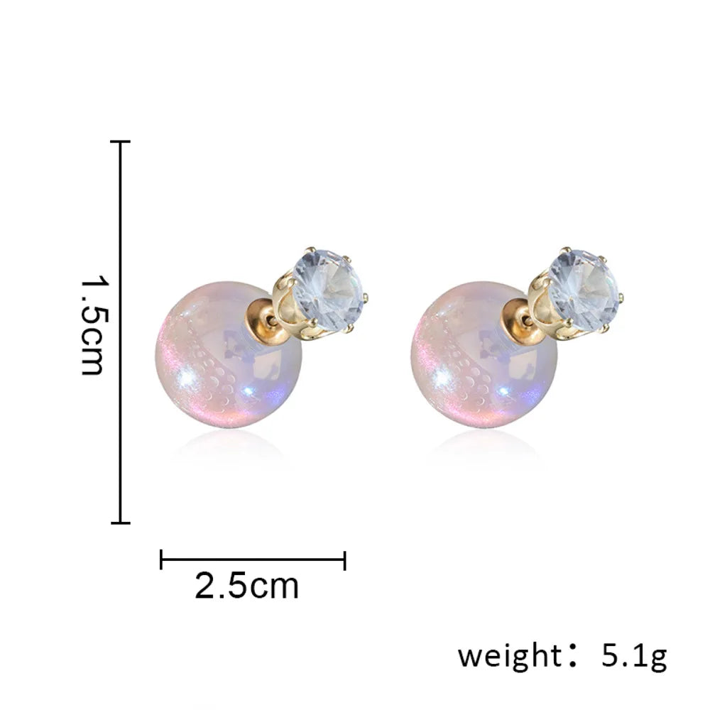 Bohemian Pearl & Rhinestone Stud Earrings