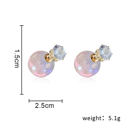 Bohemian Pearl & Rhinestone Stud Earrings