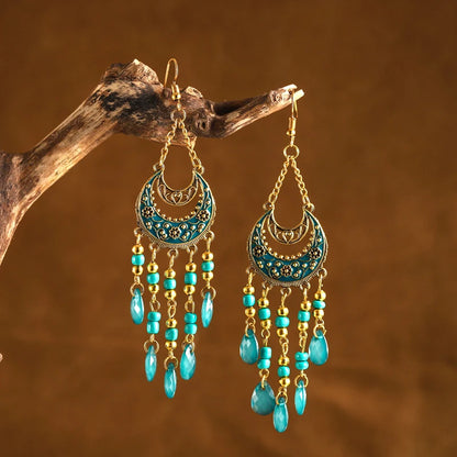 Bohemian Crystal Drop Earrings – Multicolor Rhinestone Dangles