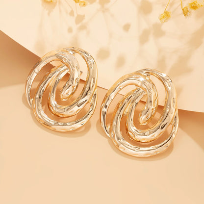Gold Spiral Stud Earrings