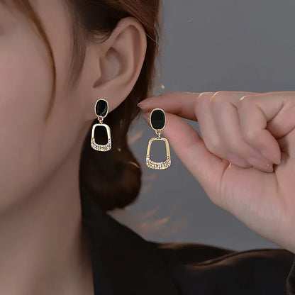 Elegant Multi-Shaped Hoop Drop Earrings