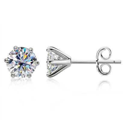 Round Moissanite Stud Earrings
