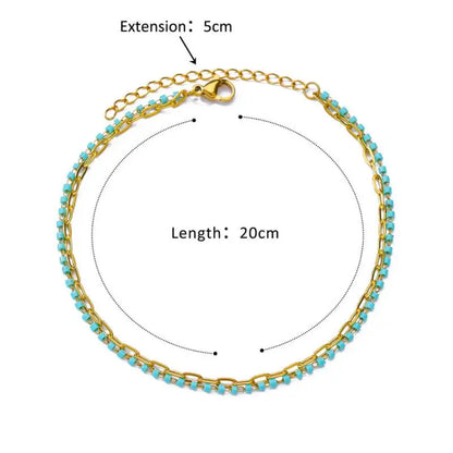 Gold Stainless Steel Imitation Pearl Anklet – Summer Beach Jewelry